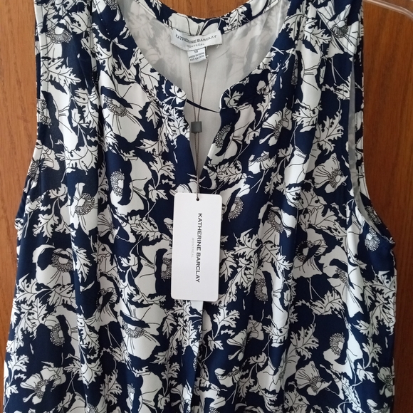 Navy and White Sleeveless Dress - NEW w/tag - Picture 3 of 3